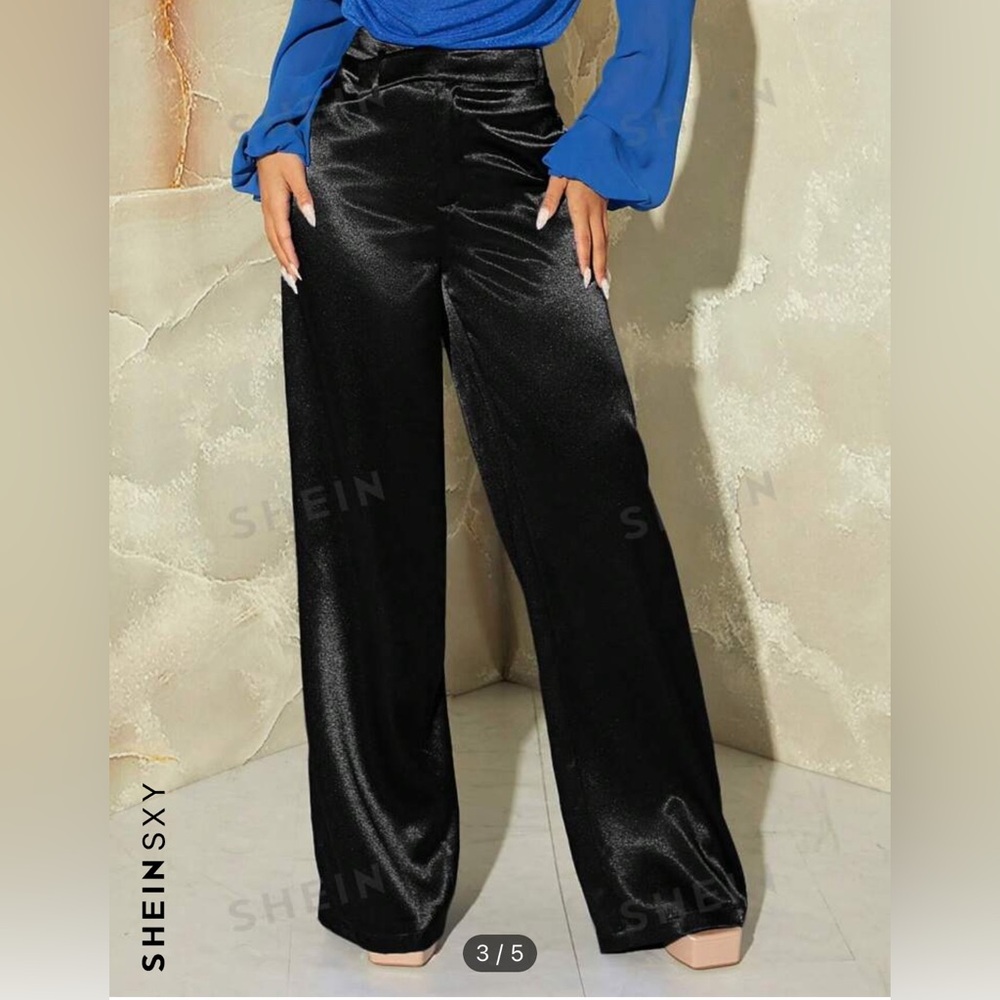 Black Satin Pants